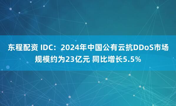 东程配资 IDC：2024年中国公有云抗DDoS市场规模约为23亿元 同比增长5.5%
